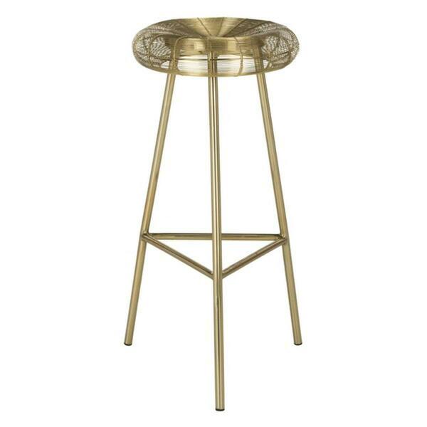 Safavieh 24 x 17.75 x 17.75 in. Addison Wire Weaved Contemporary Bar Stool, Gold FOX4516A